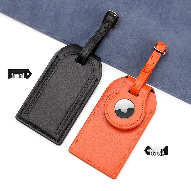 Genuine Leather Luggage Tag & Apple AirTag Tracker: Identify Bags with Style