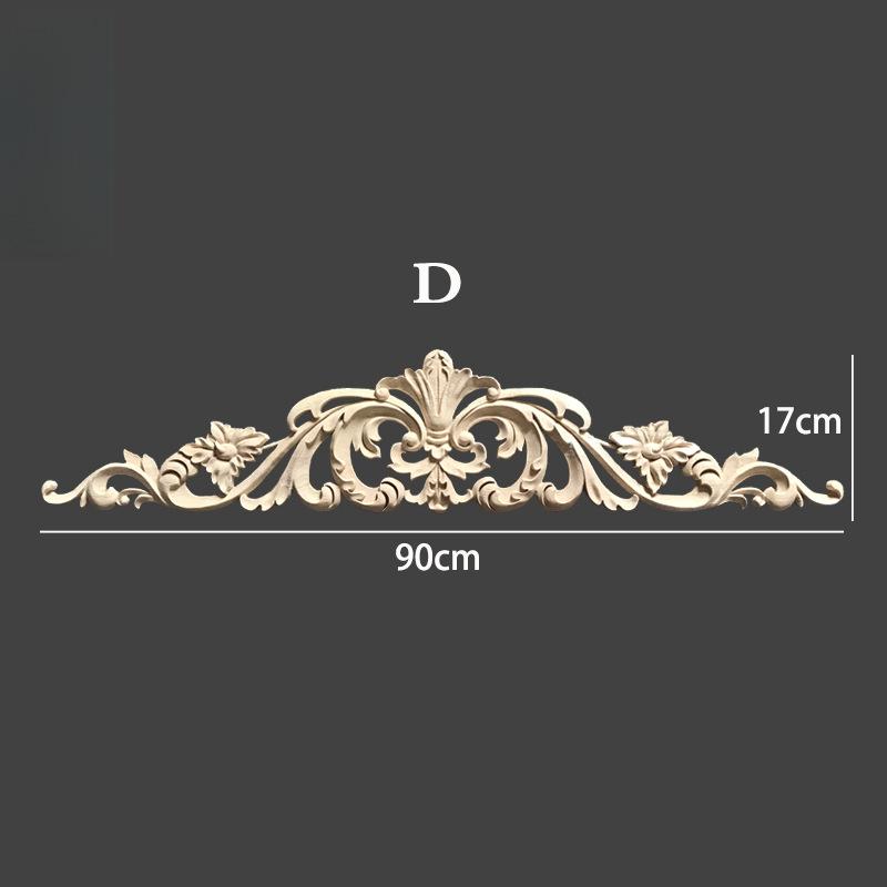 Europäischer Stil Massivholz geschnitzte florale Eckaufkleber