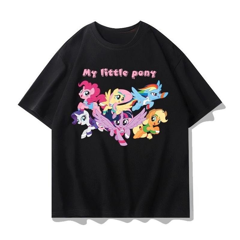 2026 summer new New cotton shortsleeved Tshirt for cartoonstyle Little Pony style relaxed fit loungewear style shirt