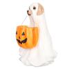 Halloween Ghost Dog Statue Resin Pumpkin Dog Ornament Cute Spooky Ghost Dog Figurine for Indoor Outdoor