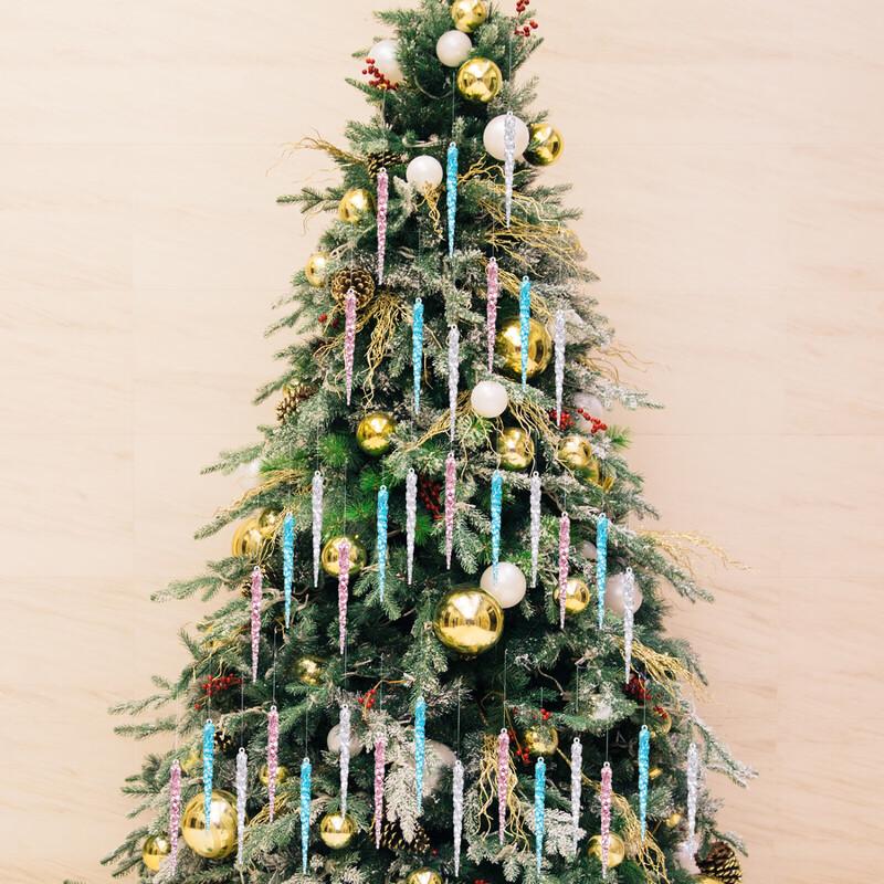 Christmas Transparent Crushed Ice Pendants 5 Packs (60 Pcs)