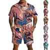 Men's Casual Lightweight Breathable Short-Sleeve Shirt And Shorts Set