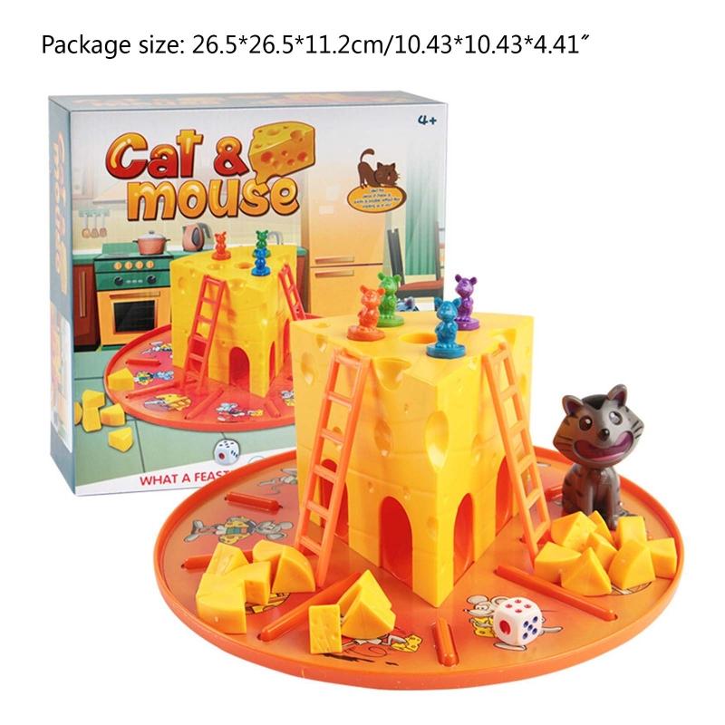 Classic Cats and Mouse- Cheese Board Game - 4 Pieces Mice,Kids Interaction To