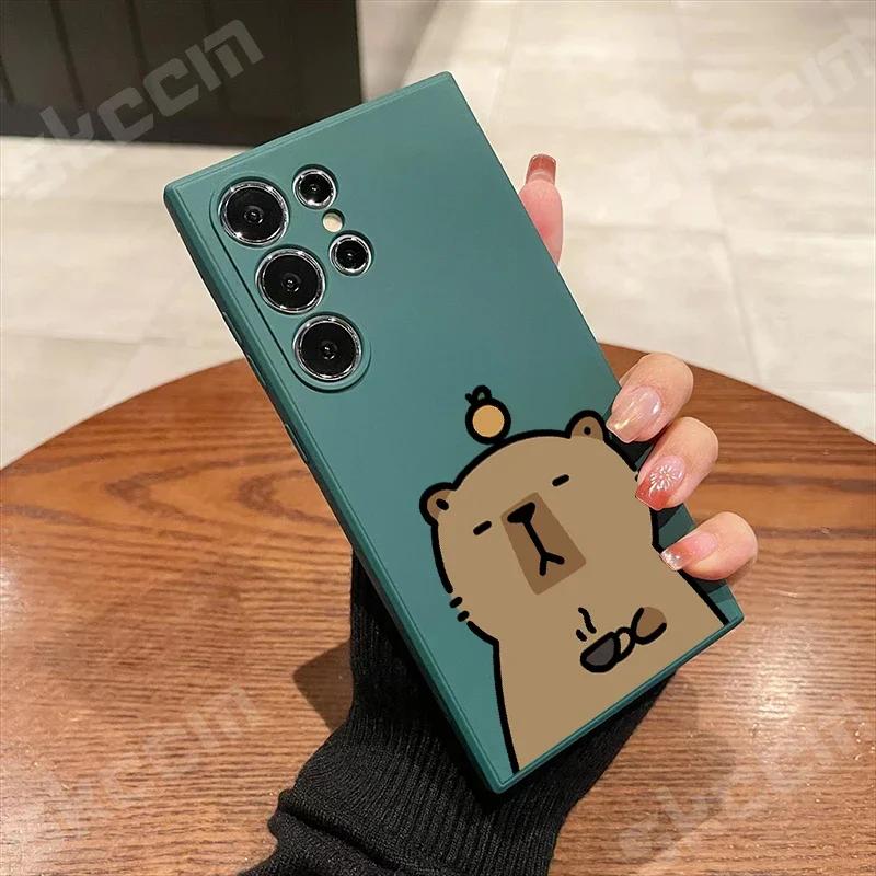 

Cartoon Cute Capybara Phone Case For Samsung Galaxy S24 Ultra S23 FE S22 S20 Plus A73 A72 A71 A55 A54 A51 A50 A35 A15 Cover A15 4G