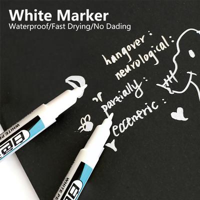 0,7/1/2 mm weißer Permanentlackstift Acrylhersteller wasserdichte ölige Stifte
