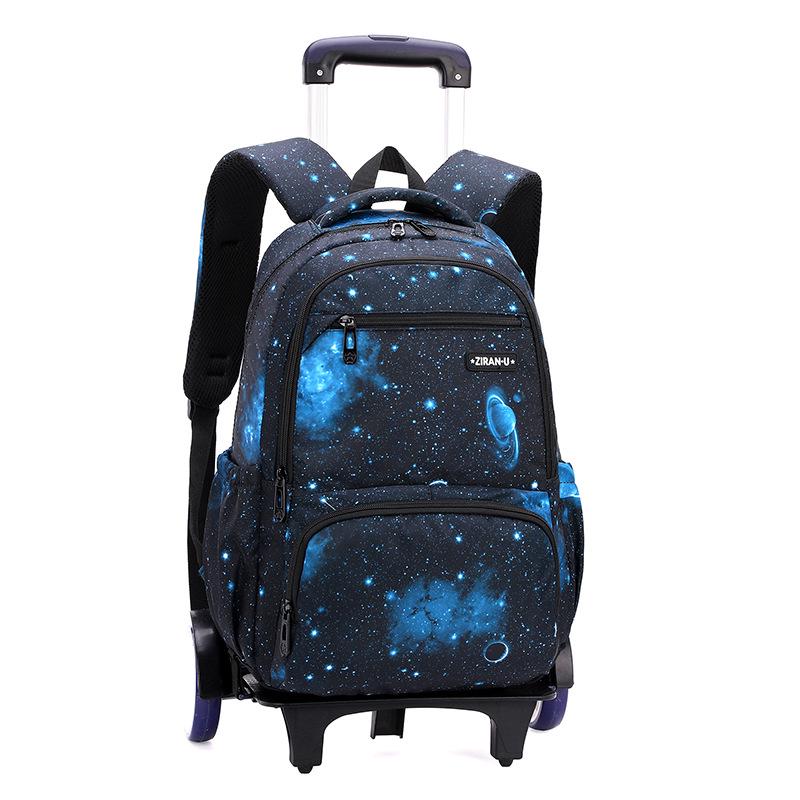 

Натуральный рюкзак-тележка с принтом рыбок: Модная большая вместимость для мальчиков и девочек, идеально для учеников начальной и средней школы