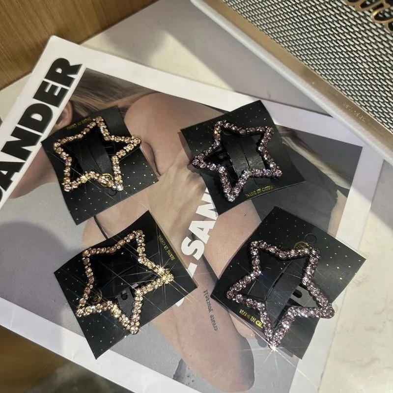 4Pcs Diamond Star Hair Clip With Shiny Rhinestone Bb Clip Design Multiple Colors For Daily Wear And Parties Hair Accessory