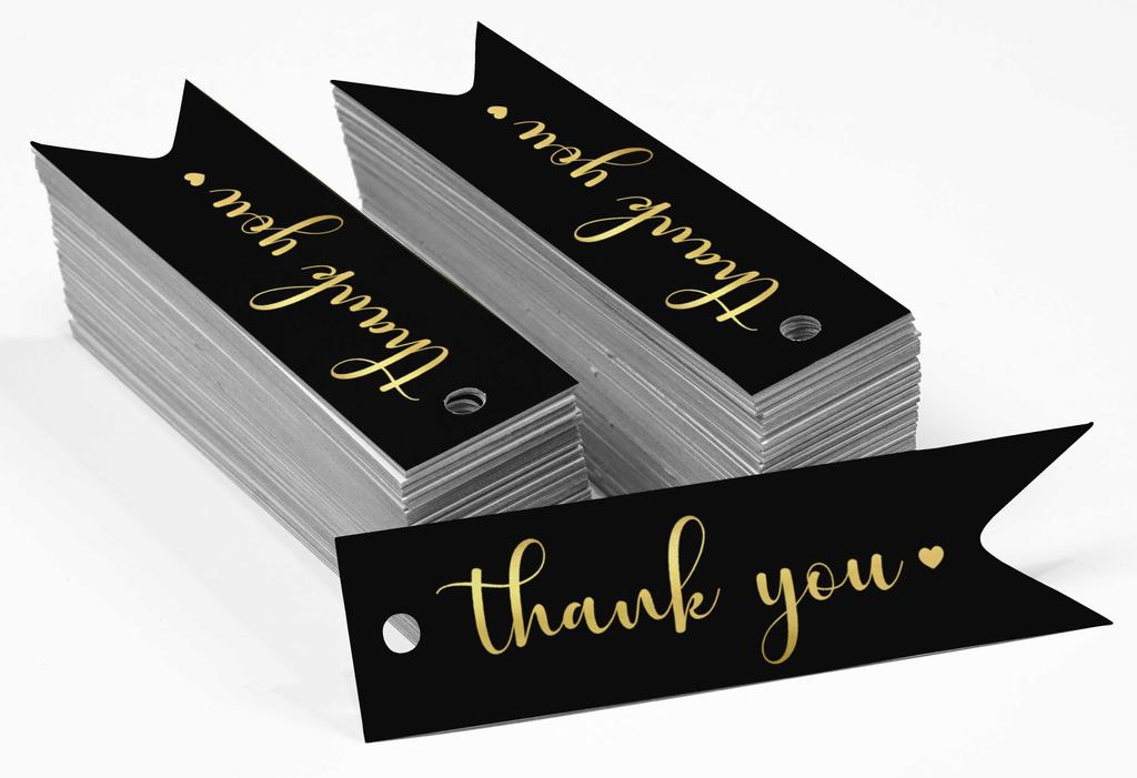 Inkdotpot Pack Of 100 Real Gold Foil Paper Tags Thank You Bridal Shower Favor Hang
