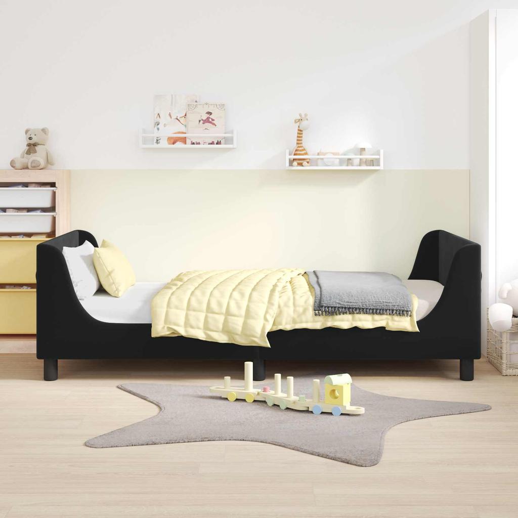 Kids Bed Frame with Headboard Black 80 x 200 cm Velvet