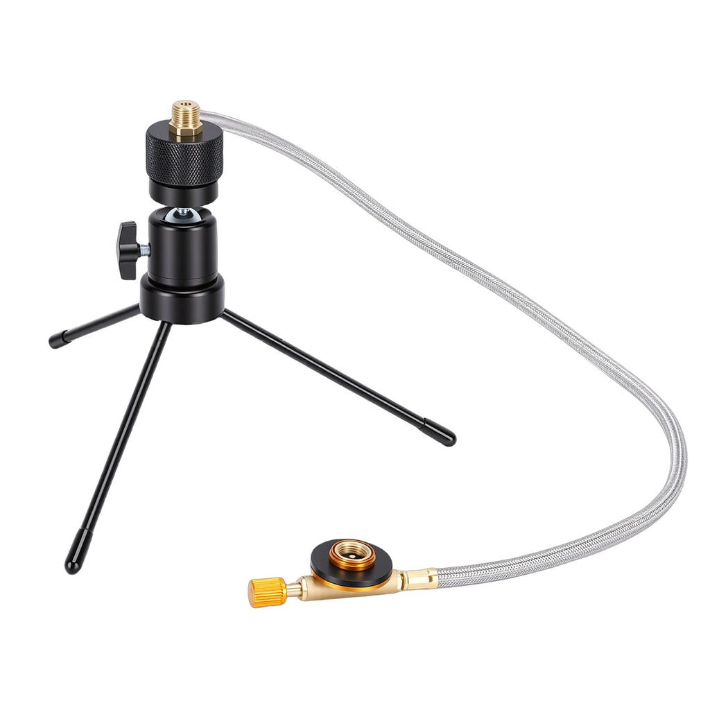 Gas Heater Tripod Heat Proof Stainless Steel Hose Portable Camping Heater Tripod Stand for Outdoor Fishing
