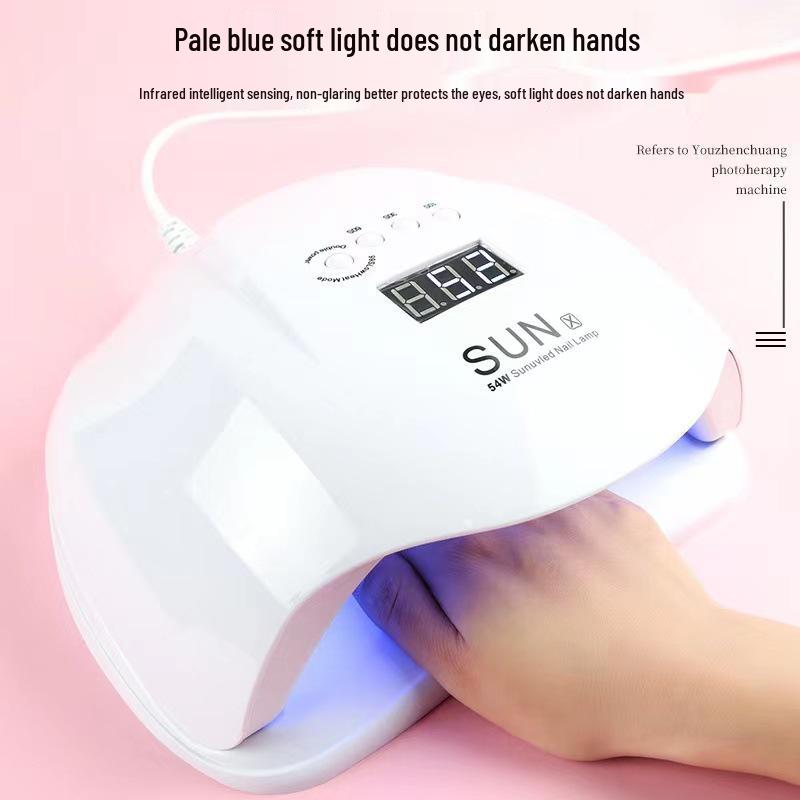 54W Smart LED Nail Lamp: Quick-Dry Gel Nail Polish Dryer with SUNX Technology
