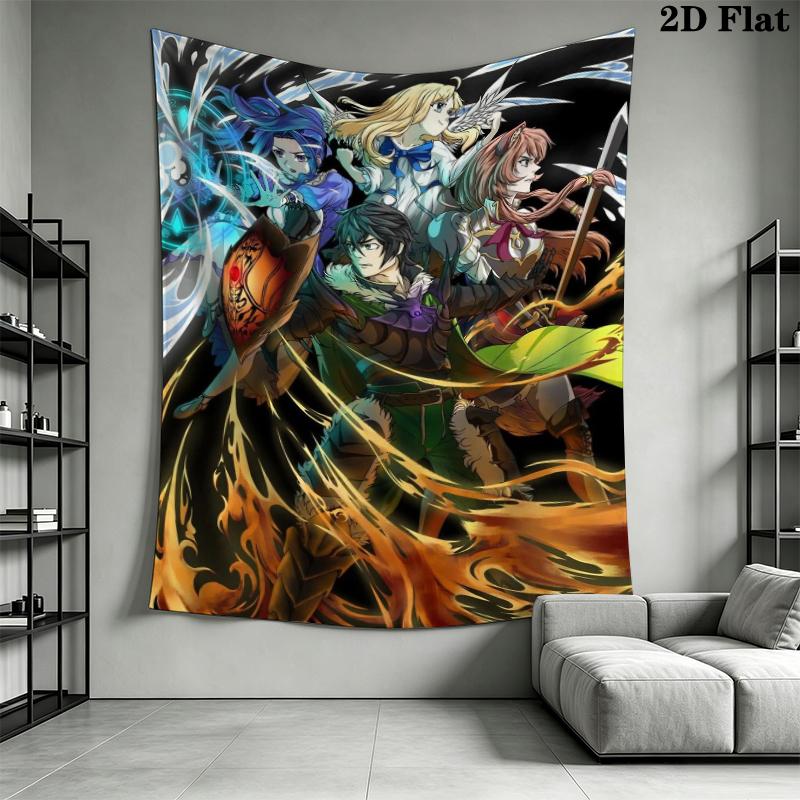 The Rising of the Shield Hero Wall Tapestry Aesthetic Wall Hanging Printed Fabric Blanket Decorative Tapestries for Bedroom Living Room Home Decor