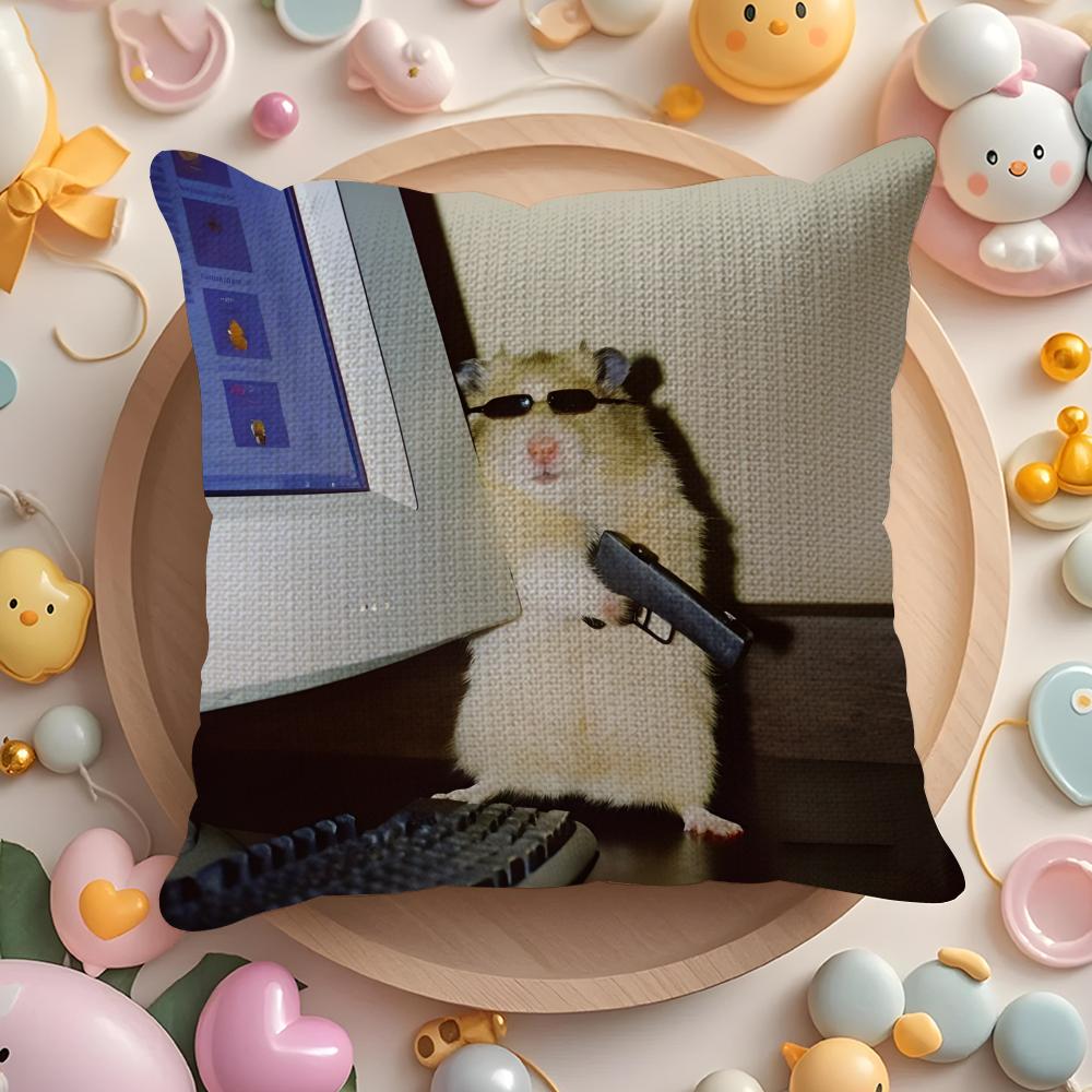 Popular Internet Cute Banana Cat Pillow Case Pattern Printed Pillowcase for Living Room Sofa Cushion Cover & Bedroom Decor
