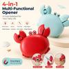 Crab Multifunctional Bottle Opener, 4-in-1 Magnetic Refrigerator Magnet with Scissors, Box Cutter&Bottle Opener, Cute Crab Magnetic Beer Bottle Opener