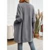 Women Bat Sleeve Cardigan Solid Color Knit Sweater Cardigan Coat