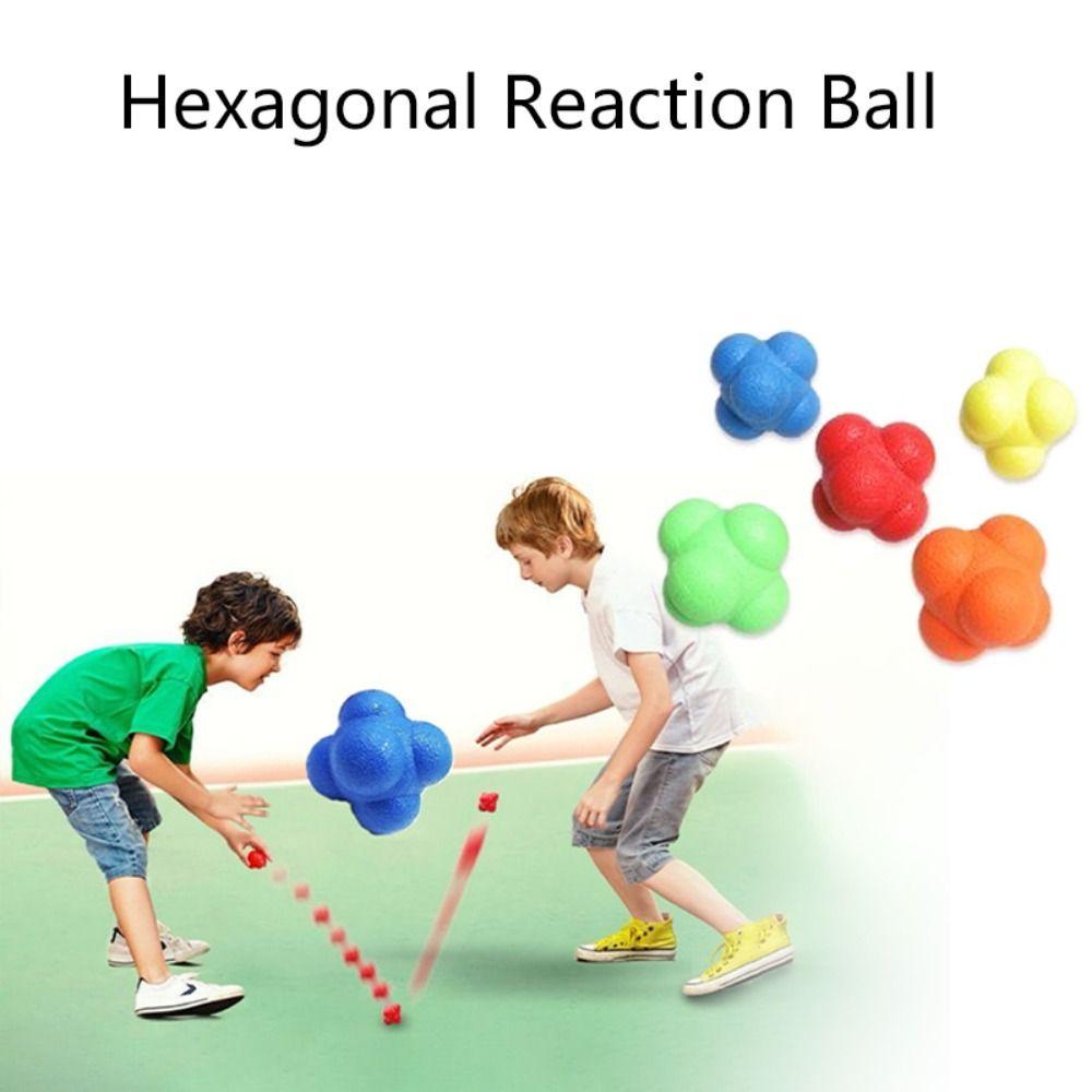 

5.5cm Hexagon Reaction Ball Improve Hand Eye Coordination Elasticity Ball синій