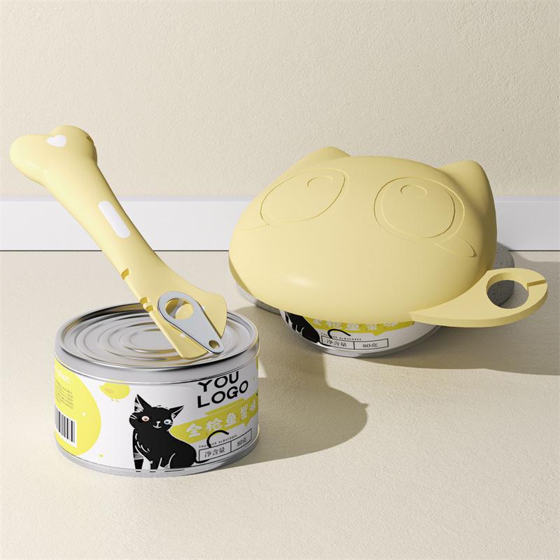 Multifunctional Pet Canned Spoon Can Opener Puppy Feeding Mixing Wet Dry Scoop Reusable Sealing Cover Food Storage Accessory