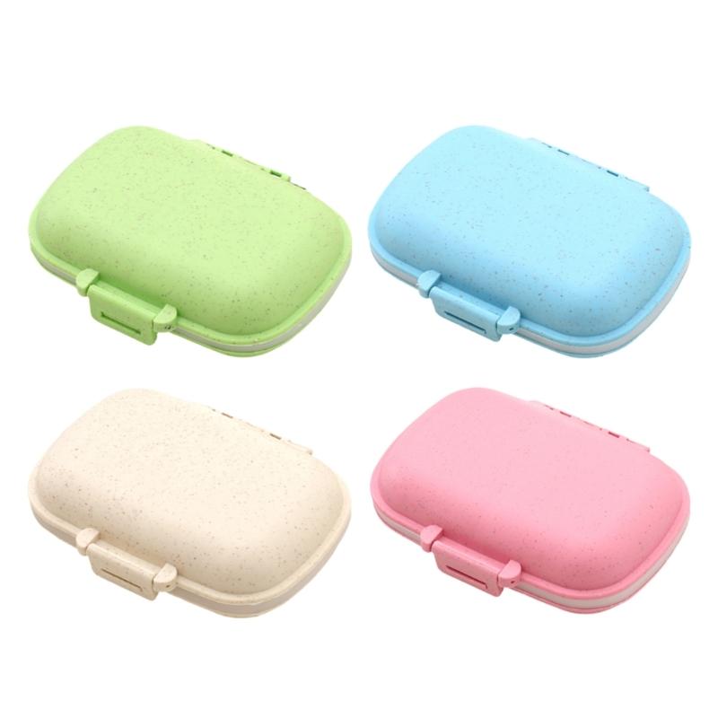 2Pcs 8 Compartments Travel Pills Organizers Plastic Daily Pills Case Box Portable Pills Container Medicine Vitamin Organizers