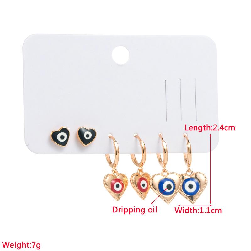 Damski Zestaw Kolczyków Złoconych Miedzią Z Okiem Diabła Spersonalizowane Małe Kolczyki Premium Wiszące