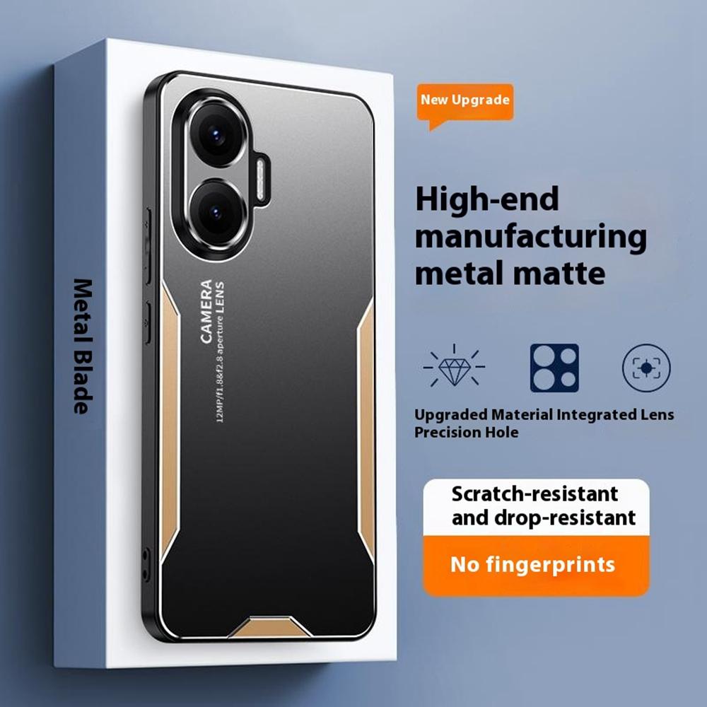 

For Xiaomi Redmi Turbo 4 Pro 5G Phone Case Aluminium Alloy TPU PC Back Cover Blue