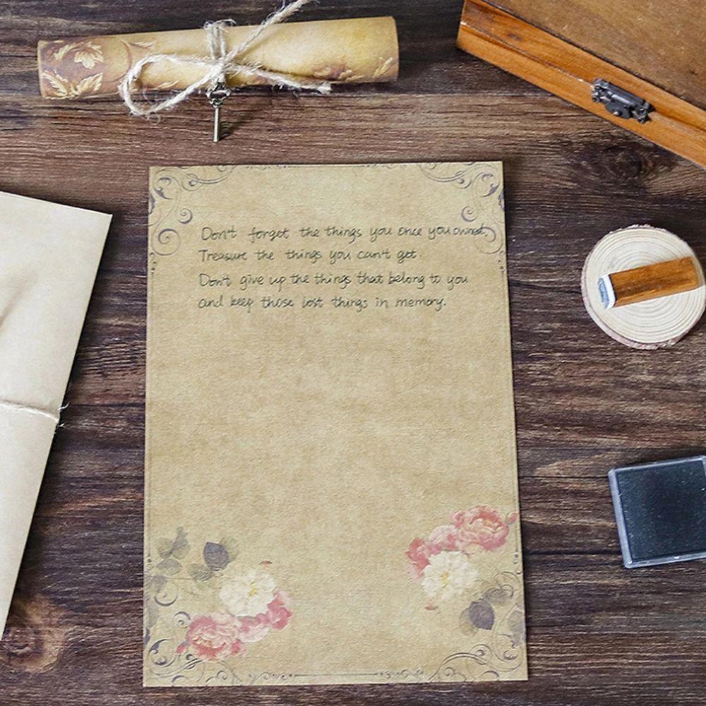 With Rope Craft Paper Kraft Paper Valentine's Day Writing Paper Retro Vintage Envelope Letter Pad