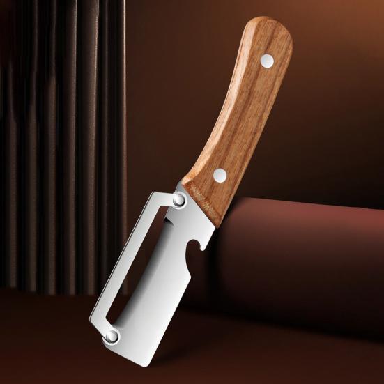 Vegetable Peeler with Wooden Handle Stainless Steel Blade Bottle Opener Non-Slip Grip Fruit Peeler for Potatoes Carrots Fruits