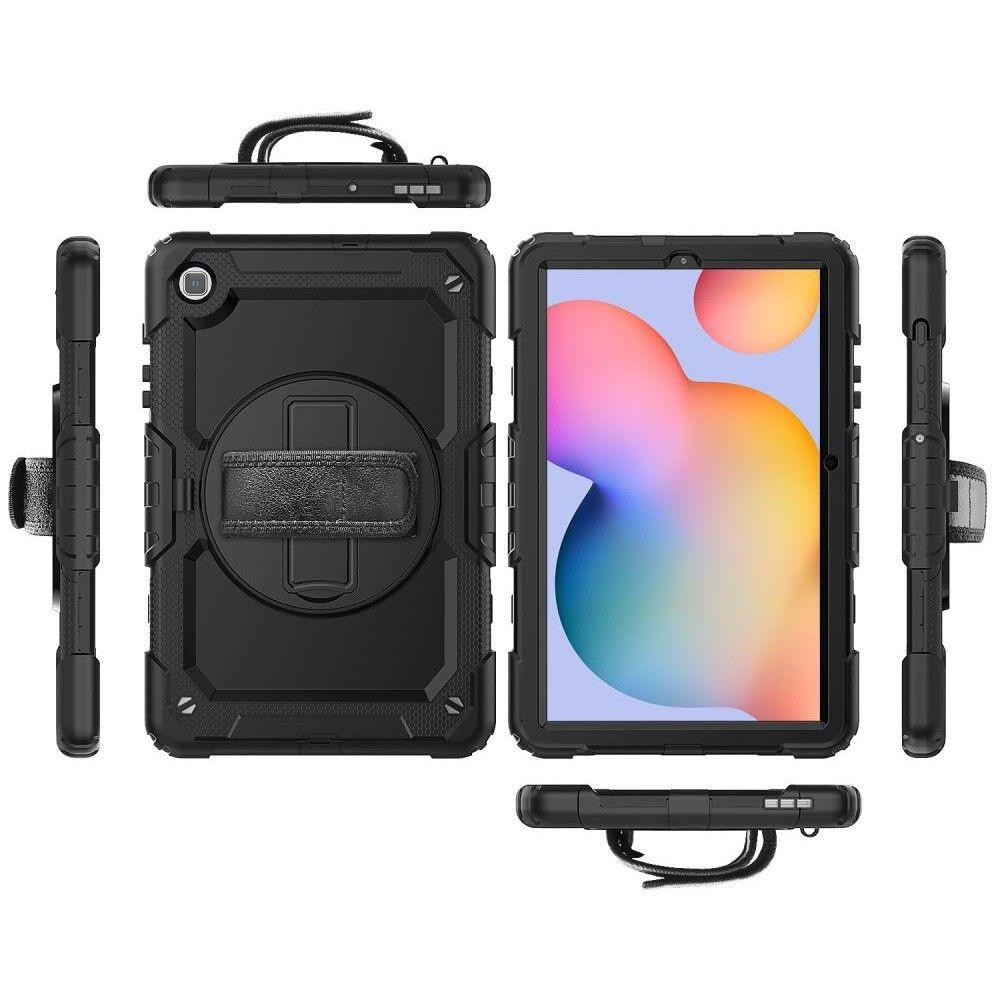 Armored case for Samsung Galaxy Tab S6 Lite 10.4" 2020/2022/2024, 360 protection with stylus holder, Black