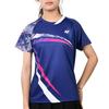 YONEX Color Block Quick Dry Breathable Badminton Sports Raglan Sleeve T-Shirt Women Tops Navy-Blue 210181BCR-629