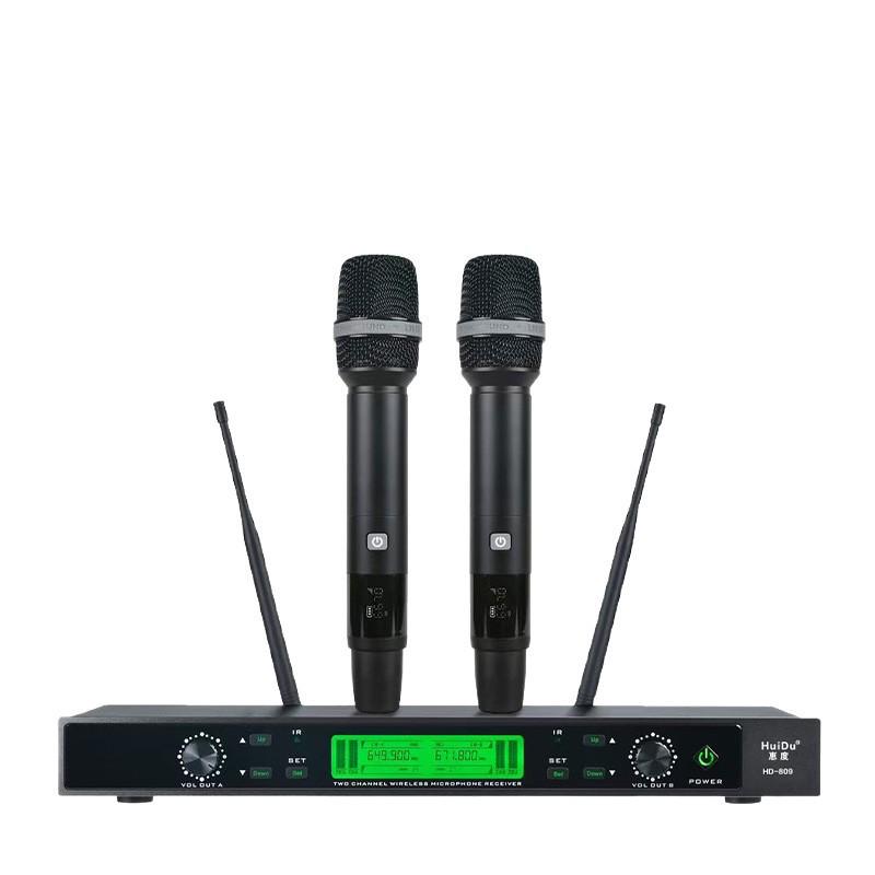 HuiDu HD-801 Dual Handheld UHF FM Wireless Microphone for Professional Speech
