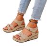 2023 Women's Spring Wedge Heel Sandals with Magic Tape Closure and Open Toe - European and American Style