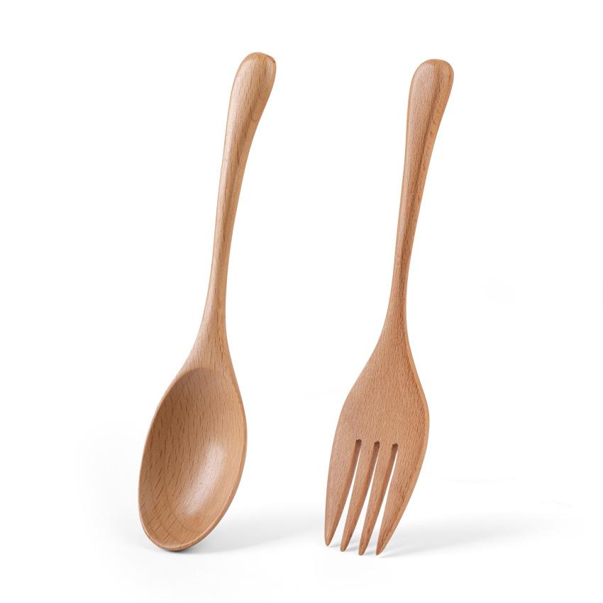5/10pcs Wooden Spoon Soup and Fork Eco Friendly Products Tableware Natural Tableware for eating Serving Spoon