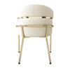 Dining chair, single, light luxury, living room, bedroom, leisure chair, with four metal legs, velvet, beige[OLD SKU:WF317939AAB]