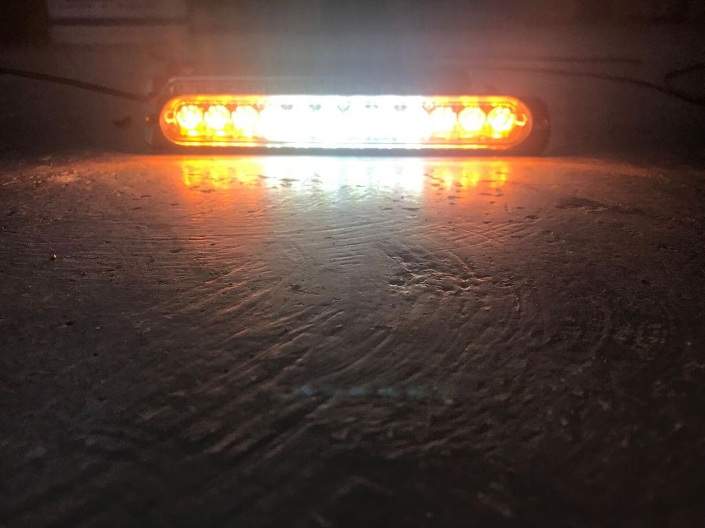 12LED Amber/White Car Truck Emergency Warning Hazard Flashing Strobe Light Bar Auto 12-24V Emergency Flashing Side Marker Light