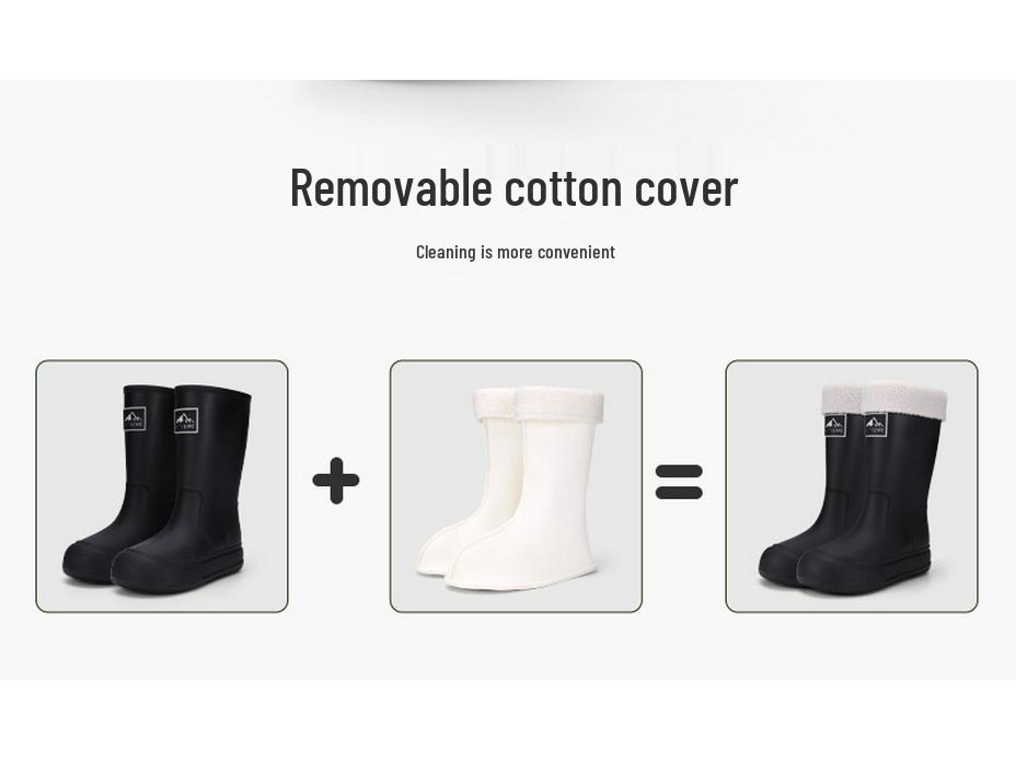 Women's High-Top Non-Slip Velveteen-Lined Waterproof Rubber Rain Boots