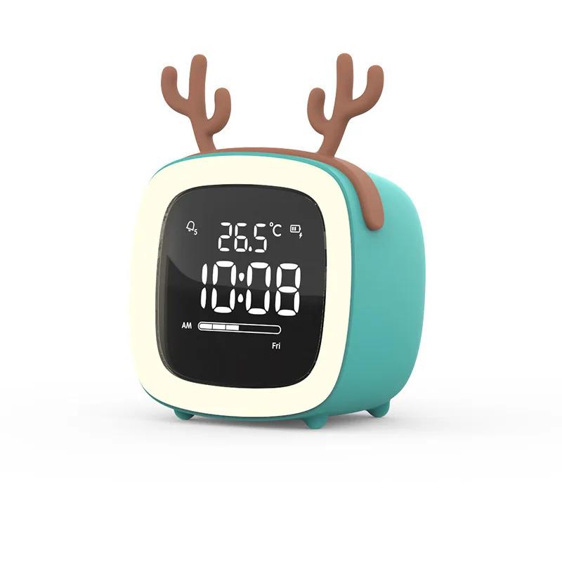 Creative Cross-border Cute Pet TV Alarm Clock Plastic Digital Clock Usb Charging Student Lazy Dormitory Alarm