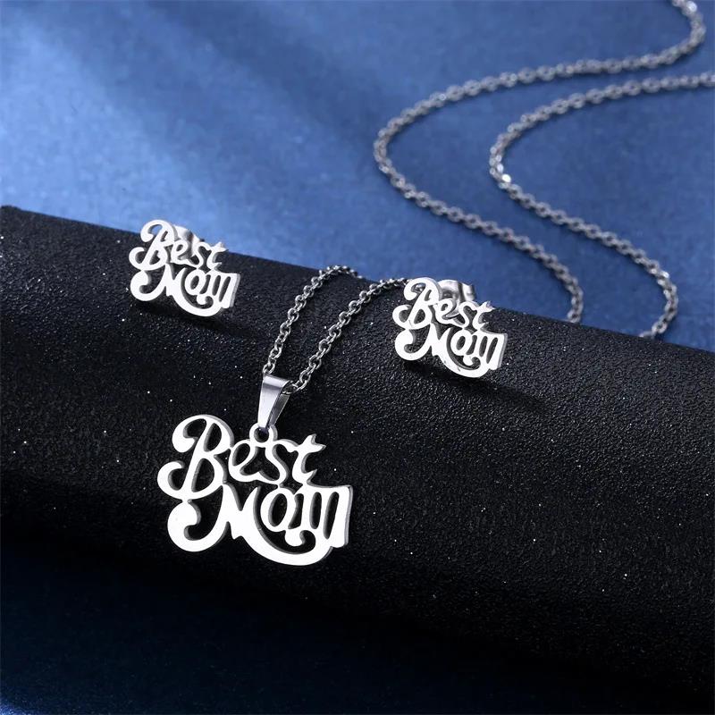 Mother's Day Mama Letter Pendant Necklace For Women Mom Nameplate Clavicle Chain Choker Stainless Steel Jewelry Minimal Gift