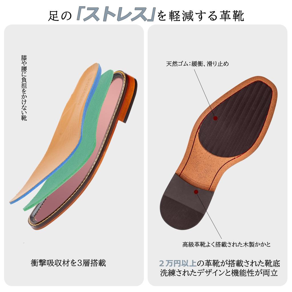 Foxsense Leather Business Dress Premium Genuine Leather with Inner Lightweight and Size Men's Shoes, Straight-Tip, Wingtip, Waterproof, Formal, Black,