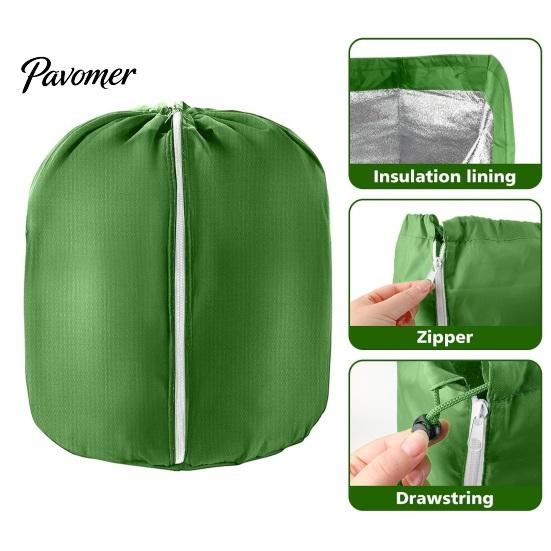 Reusable Winter Garden Fabric Flower Pot Insulation Cover, Planter Wrap with Drawstring, Oxford Anti Freeze Protection for Saplings Frost Outdoor