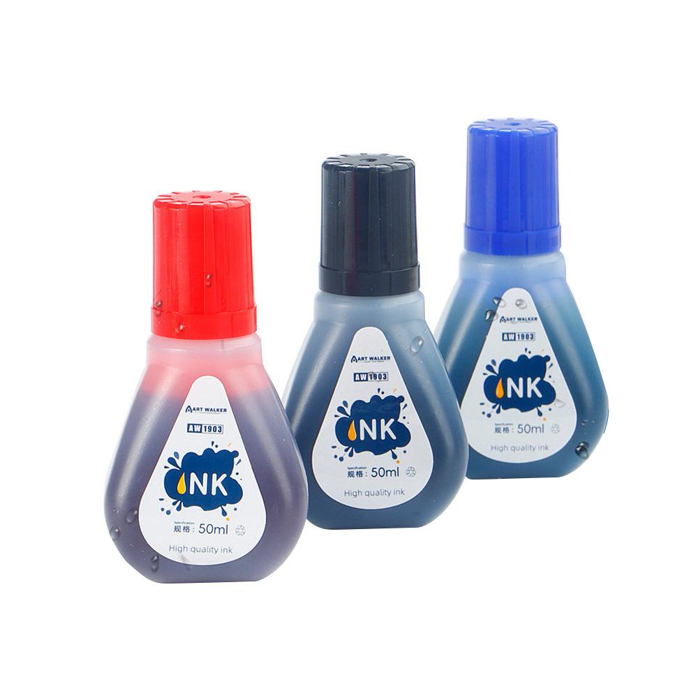 1box 50ml Permanent Marker Ink,Oily Quick-Drying Waterproof And Non-Fading,Non-Erasable Marker Ink Refill,Red Blue Black