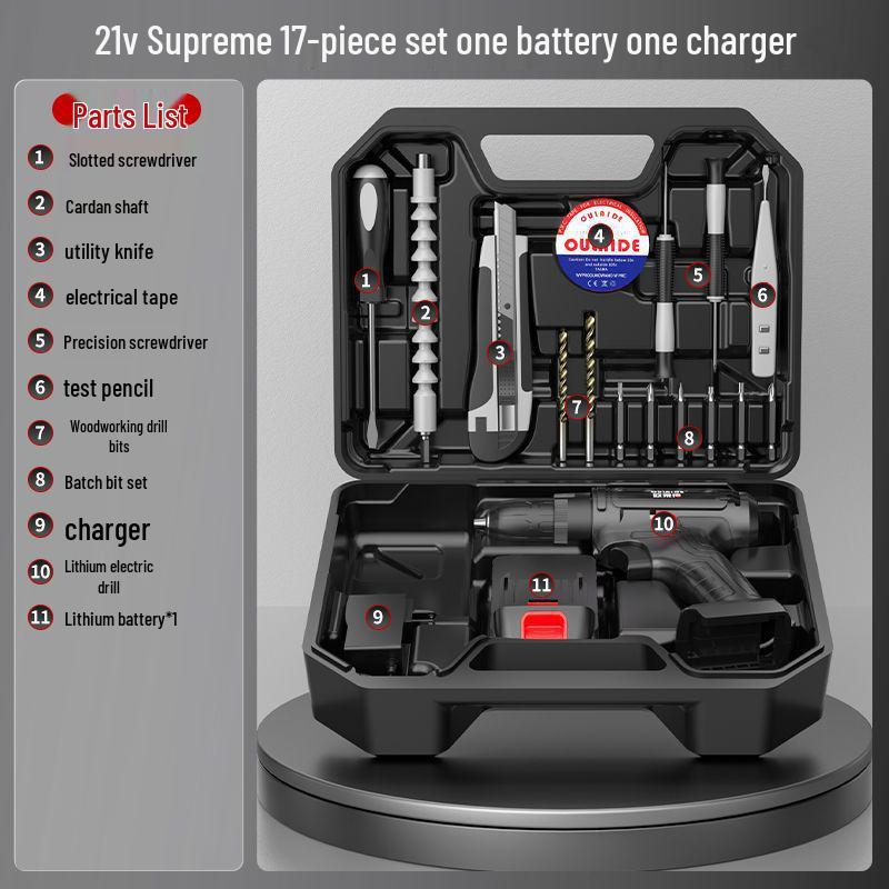 

Высокомощный аккумуляторный электрический дрель-шуруповерт с литиевой батареей для домашнего использования