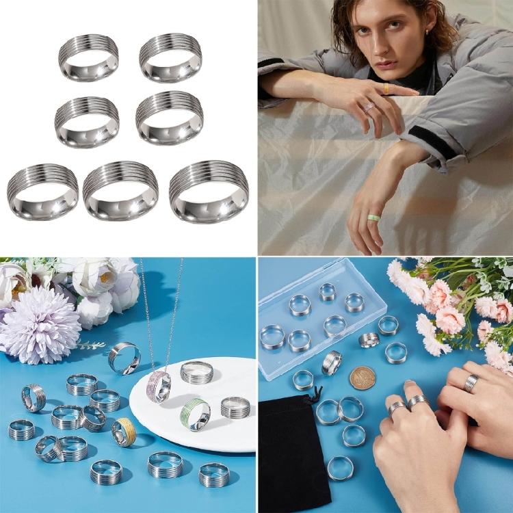 Versatile Stainless Steel Rings Jewelry DIY Drip Glue Rings for Everyday Wear