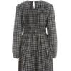 Shop   Womens Cube Smoke Banding Long Sleeve Flare Long Dress Navy Cp Wdr 1558