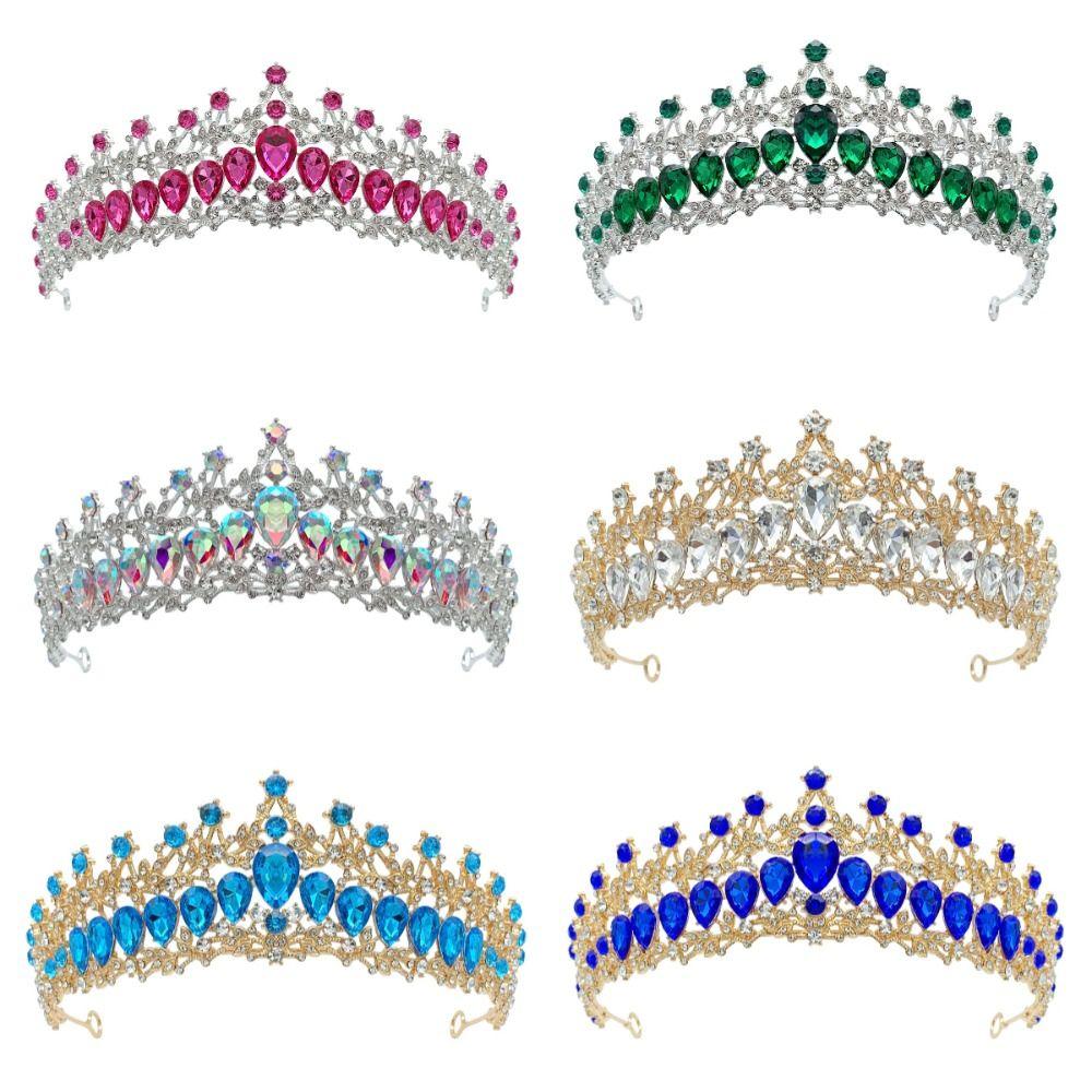 Luxury Zinc Zinc Alloy Princess Crown Shiny Bridal Headwear Trendy Girls Party Headbands  Themed Parties