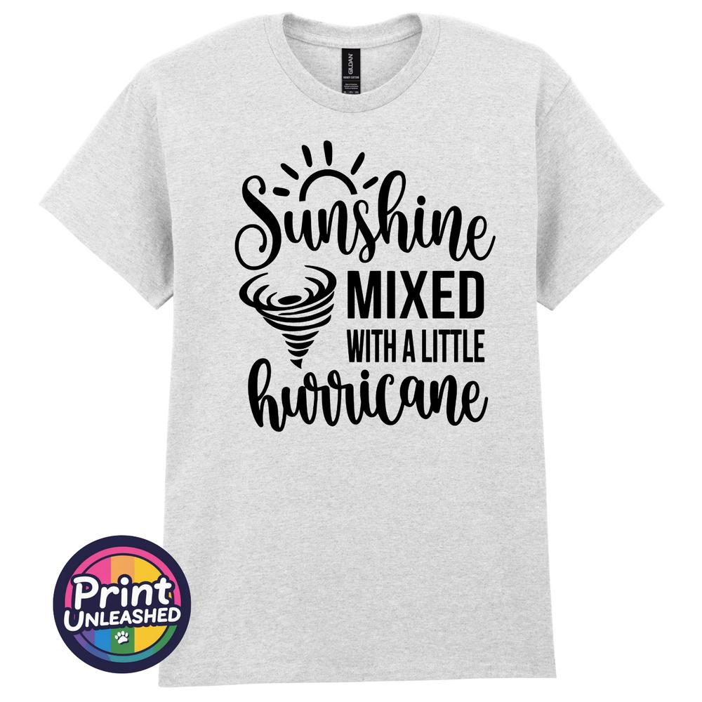 Sassy Slogan TShirt Sunshine Mixed with A Little Hurricane Tee Fun Novelty Gift