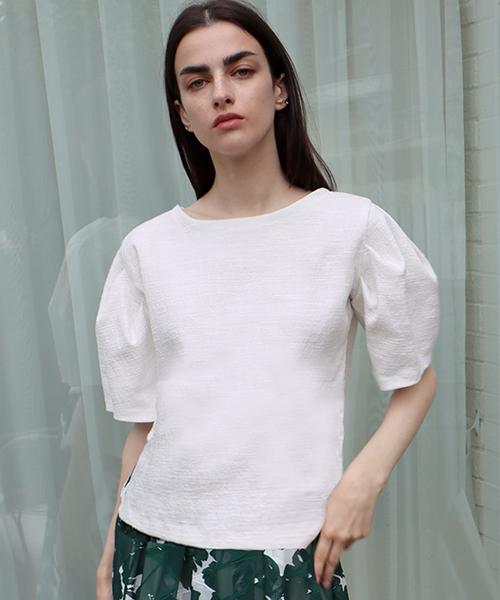 Demi Gnimonic Jacquard Puff White T-Shirt_ Jacquard Puff White Ts White/Free