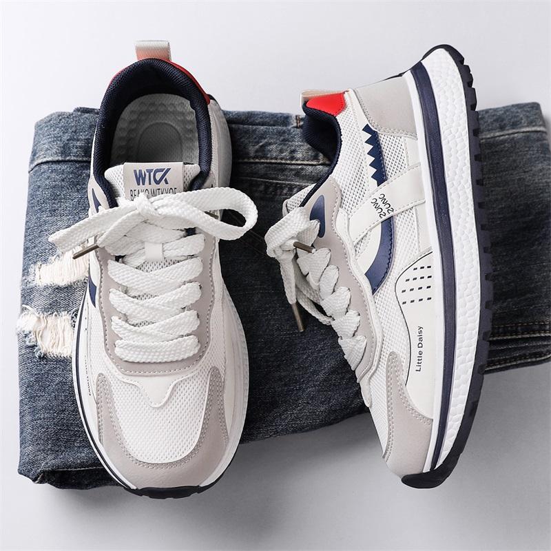 New Fashion Men 's Four Seasons Comfortable Thick Sole Shoes Students BoysTrending Soft Sole Breathable Casual Running Sneakers