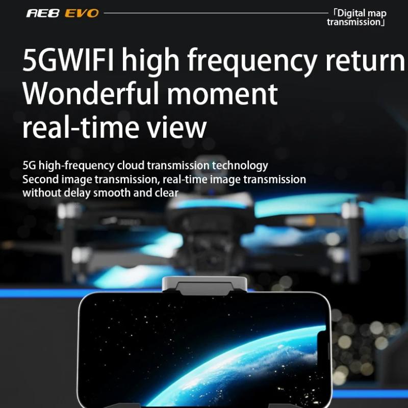 AE8 EVO GPS Drone 8K Professional HD Three Camera with Screen 5G WIFI 360°Obstacle Avoidance Brushless Rc Quadcopter FPV 5G WIFI Transmission UAV