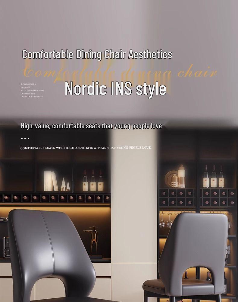 Nordic Luxury Modern Dining Chair - Hollow Back, Light Elegant Design for Home or Restaurant