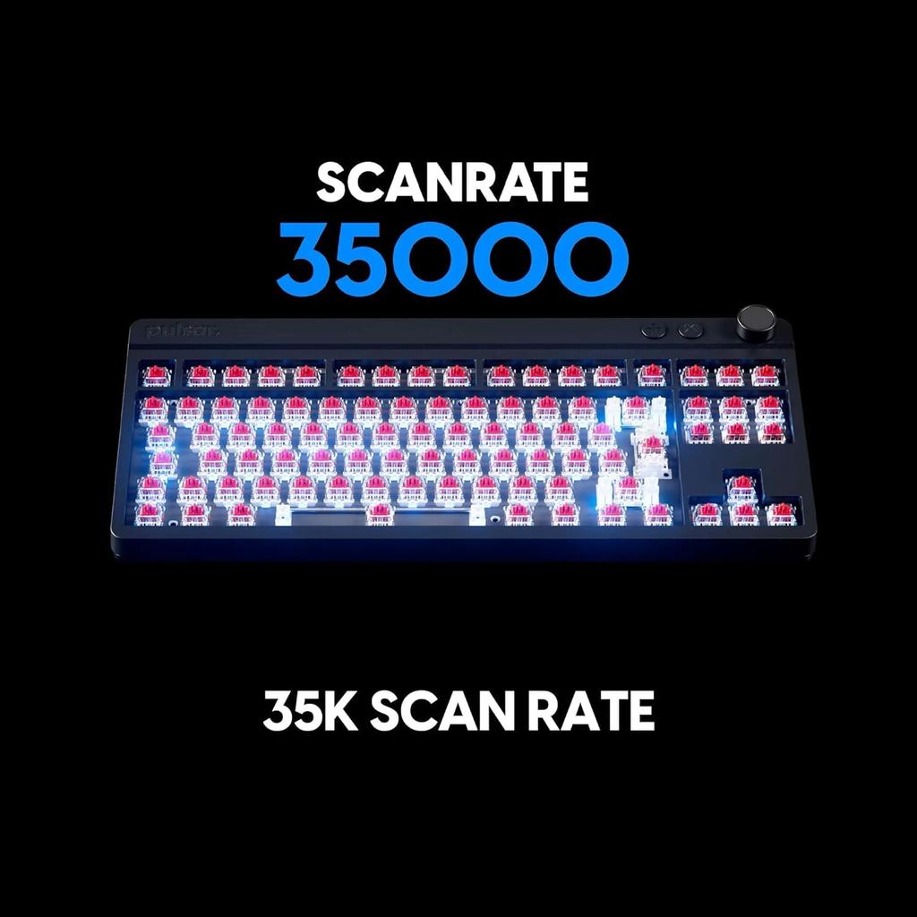 Pulsar Gaming Gears XBOARD MS Gaming ISO UK 89 Cherry MX2A 8K Abfragerate Tastatur, Layout, Tasten, Schalter,