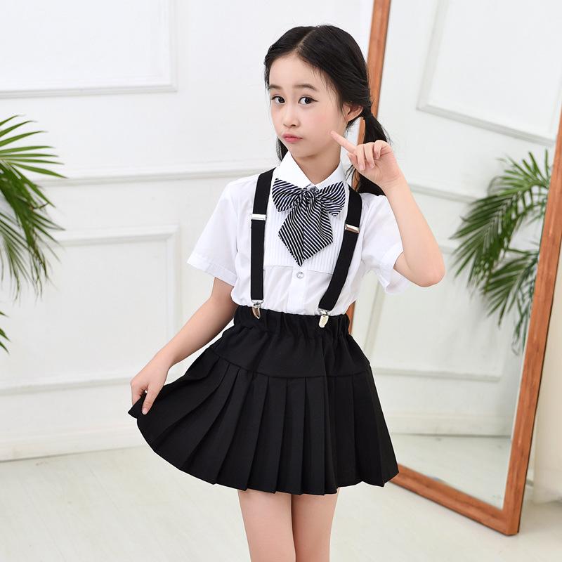 Mädchen Plissee Schuluniformrock - Schwarz/Blau Sommer Academy Style